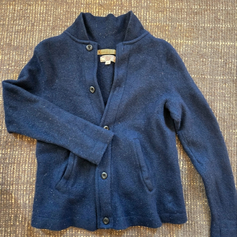 Wallace & Barnes Boiled Merino Wool Deck Sweater Jacket Men's Medium